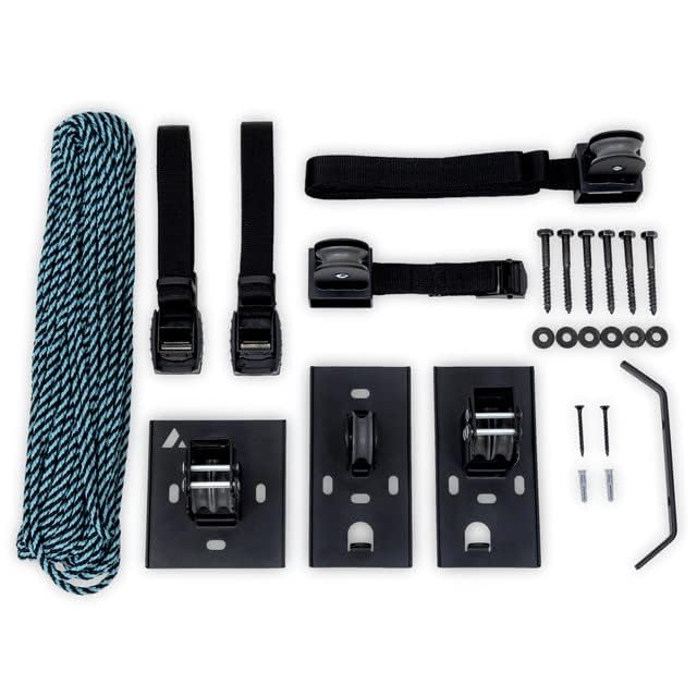 Teal Triangle Elite Kayak Pulley System - 150 lbs Capacity Ceiling Hoist for Kayaks, Canoes & Paddleboards | Garage Storage & Watercraft Organization Solution