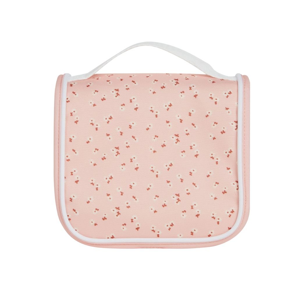 Olli Ella See Ya Washbag – Pink Daisies Waterproof Travel Cosmetic Bag for Women & Girls | Perfect for Toiletries, Makeup, and Travel Accessories