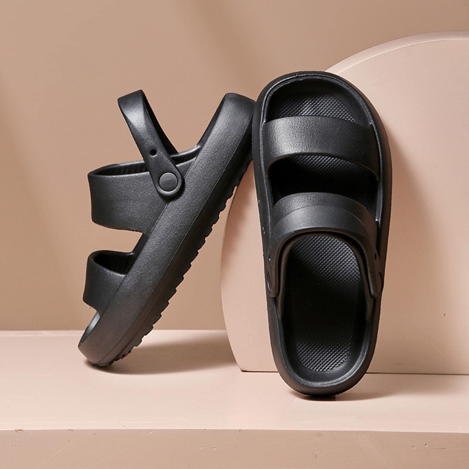 Oiangi Anti-Slip Couple Sandals for Women & Men - Comfortable Summer Open Toe Platform Slippers - Breathable Beach Slides for Outdoor, Poolside, and Vacation Wear