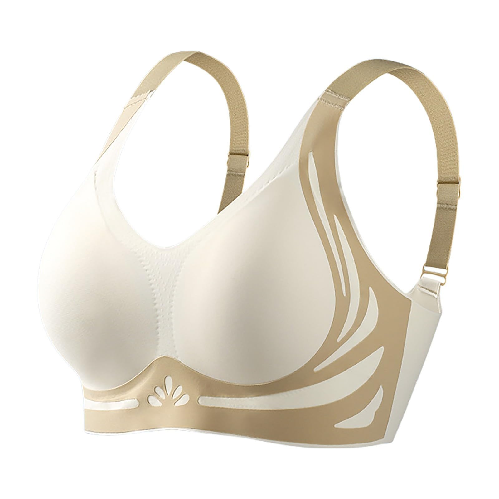 Women's Push Up Sports Bra - High Impact Racerback Floral for Gym & Running