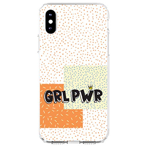Girl Power - GRL PWR - Crown, Polka Dots On Clear Case