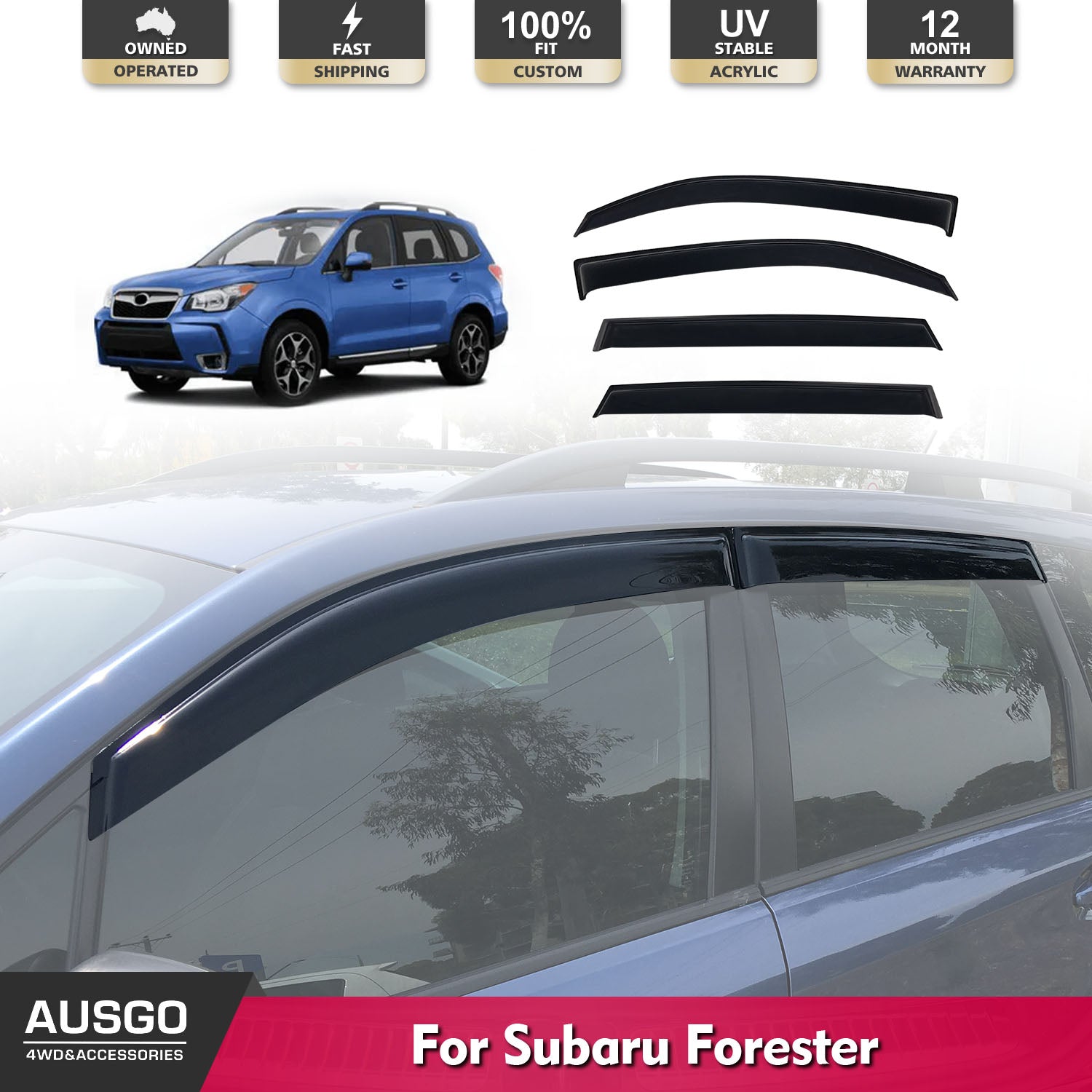 Subaru Forester Weather Shields (2013-2018 Models) - Wind & Rain Protection for Outdoor Adventures & Daily Commutes