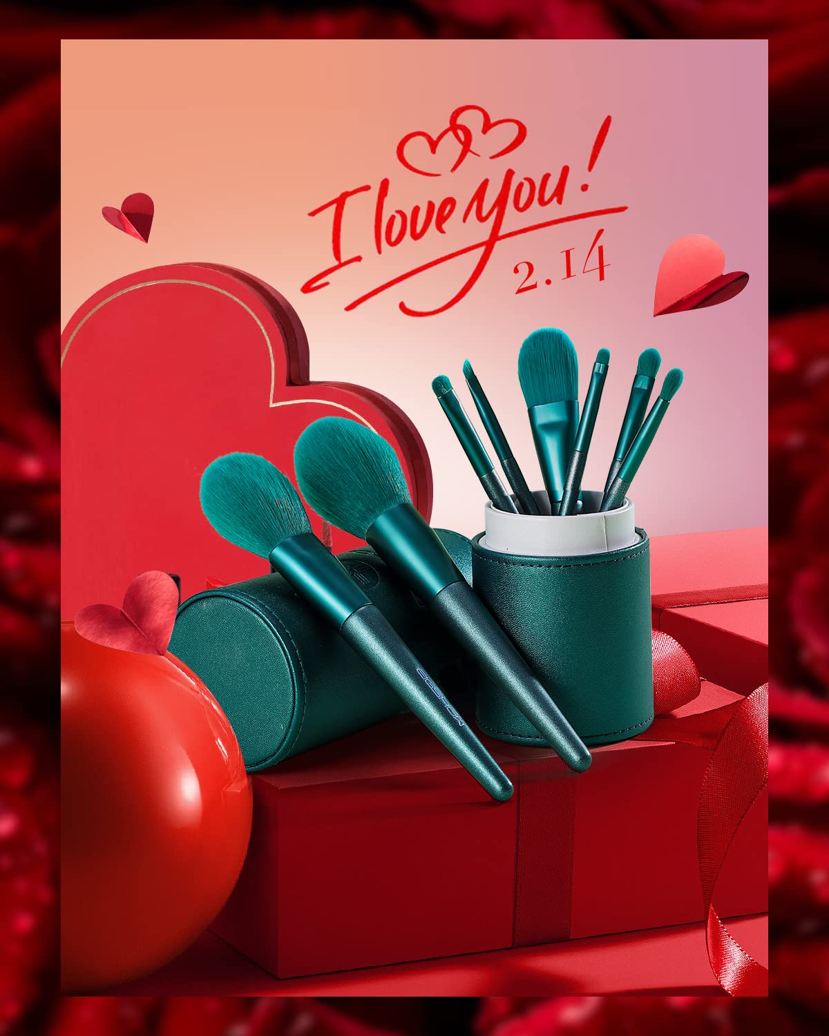 EIGSHOW 8Pcs Makeup Brush Set - Professional Synthetic Brushes for Foundation & Eyeshadow - Perfect for Travel & Daily Makeup