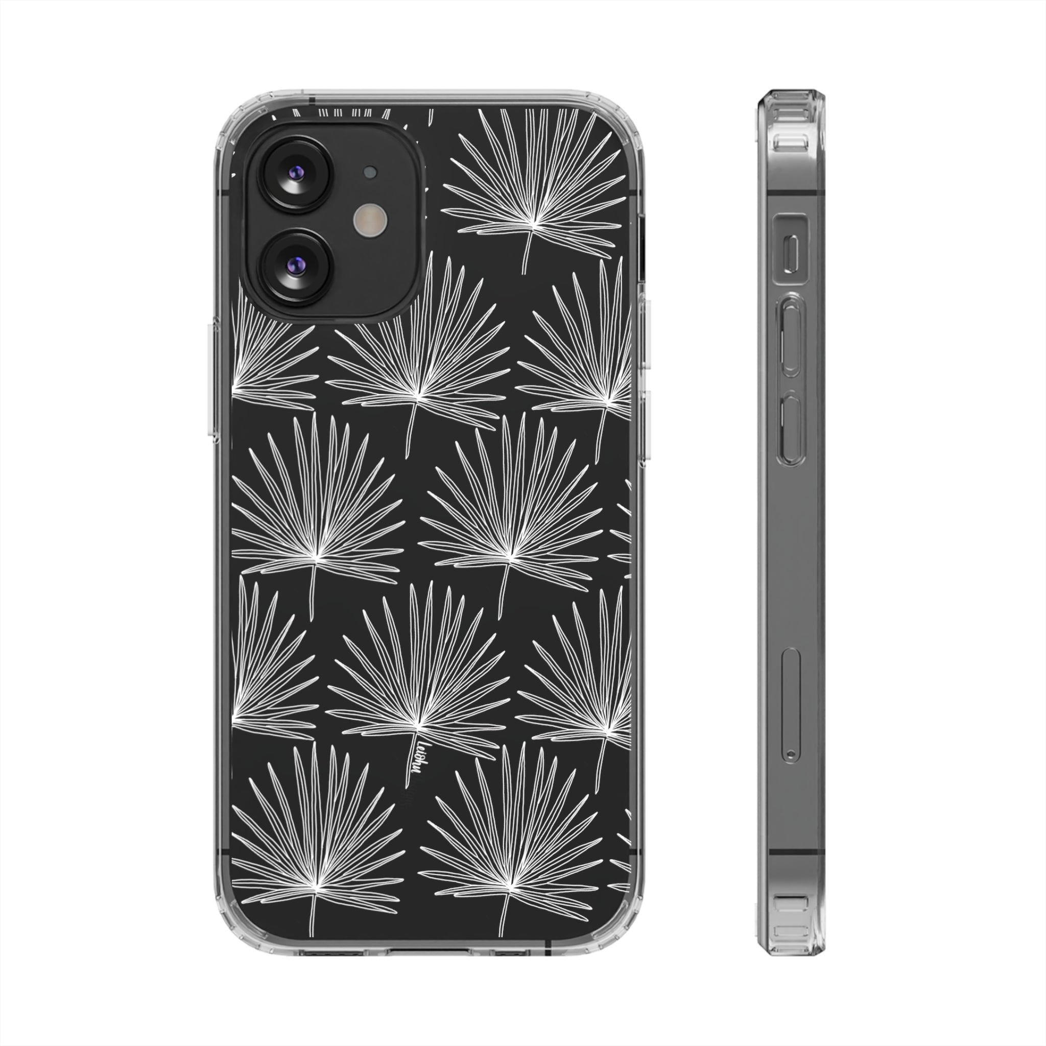 FAN PALM Clear Phone Case - Slim Protective Cover for iPhone 15/14/13/12/11 Pro Max XR XS - Durable Scratch-Resistant TPU Case - Perfect for Daily Use, Travel & Outdoor Activities