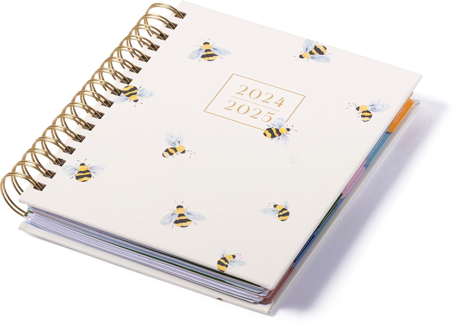 Eccolo Spiral Agenda Planner 2024-2025 - 18 Month Weekly & Monthly Planner with Stickers, Color Graphics & Inspirational Quotes | Bumble Bee Design | 7.75