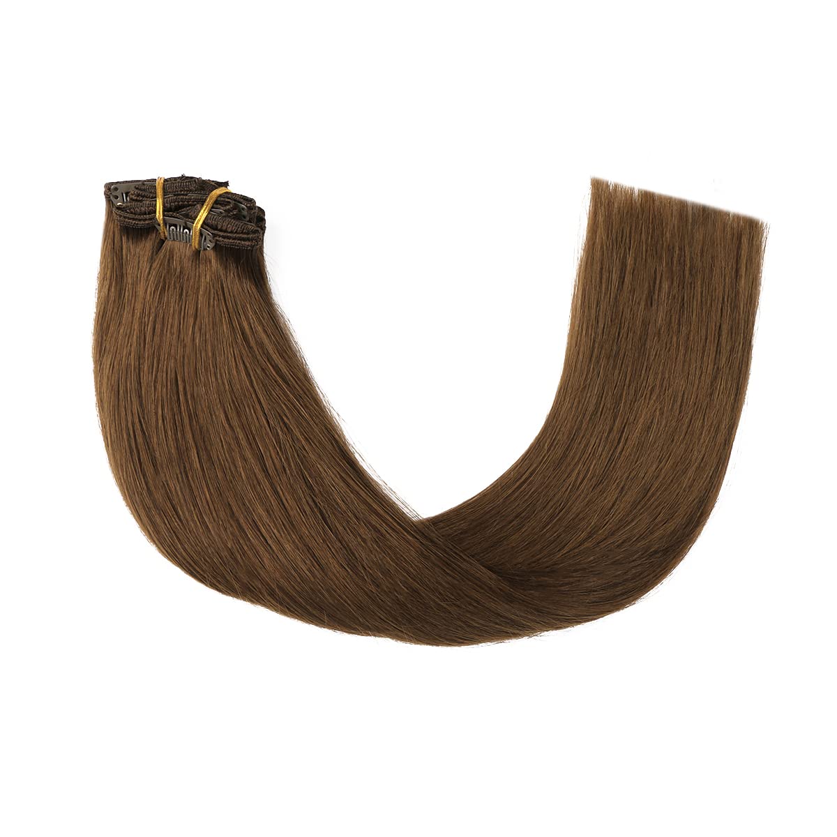 Clip in Hair Extensions 20 Inch Real Human Hair - Medium Brown (#4) 120g 6pcs, Straight & Soft for Full Head Volume | Perfect for Daily Styling, Parties & Special Occasions