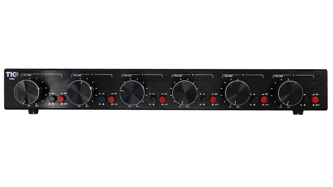 TIC V806 6-Channel Speaker Selector Switch - Multi-Zone A/B Speaker Distribution System for Home Theater & Audio Setup | Perfect for Whole House Audio, Multi-Room Music & Entertainment Systems