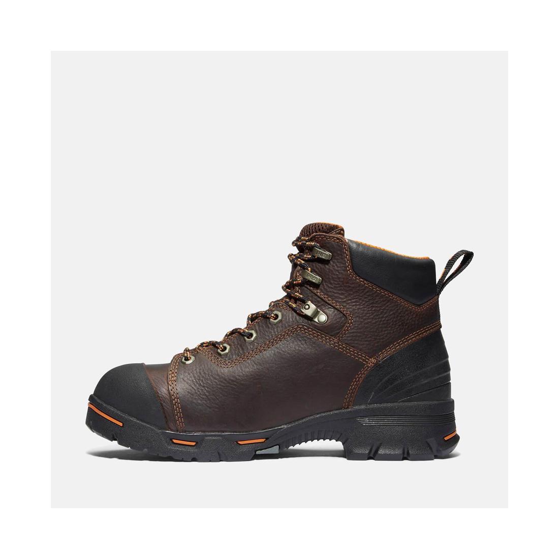 Endurance 6 Inch Steel Toe PR Work Boots for Men - Brown Safety Shoes for Construction, Warehouse & Industrial Work | Durable Slip Resistant Work Boots