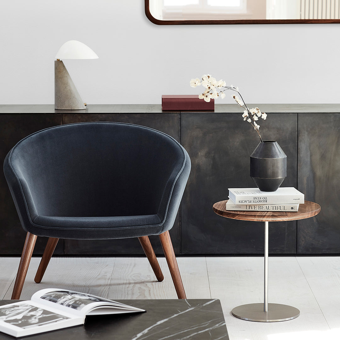Ditzel Lounge Chair - Modern Upholstered Accent Chair for Living Room, Bedroom & Office - Comfortable Mid-Century Style Armchair with Wooden Legs
