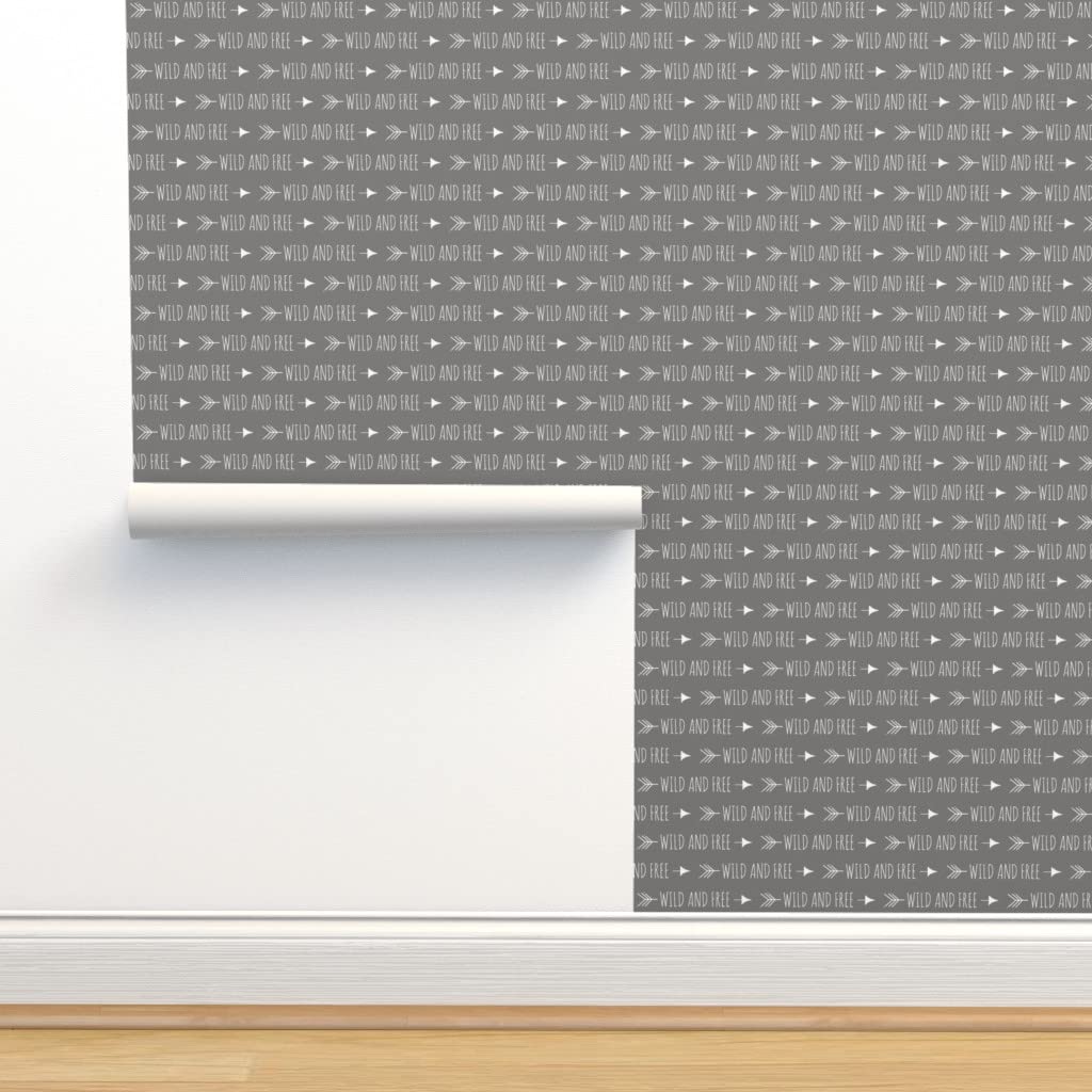 Commercial Grade Wallpaper 27ft x 2ft - Wild Free Arrows Design | Gender Neutral Nursery Decor | Woodland & Hipster Style | Traditional Peel & Stick Wallpaper by Spoonflower | Perfect for Baby Rooms, Kids' Bedrooms & Nursery Wall Accents