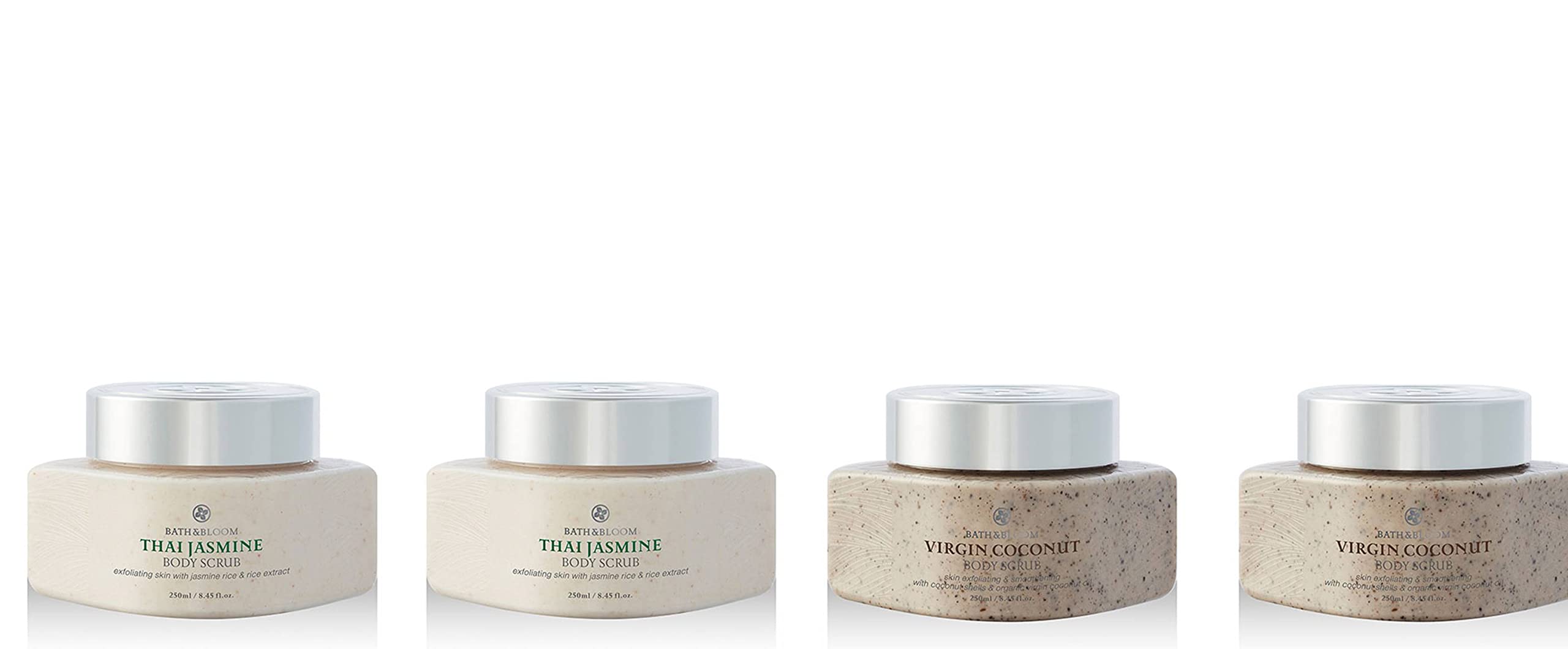 Bath and Bloom Jasmine & Virgin Coconut Body Scrub Set - Exfoliating & Moisturizing Skincare for Smooth, Glowing Skin - Perfect for Spa Day, Self-Care Routine & Gift Giving