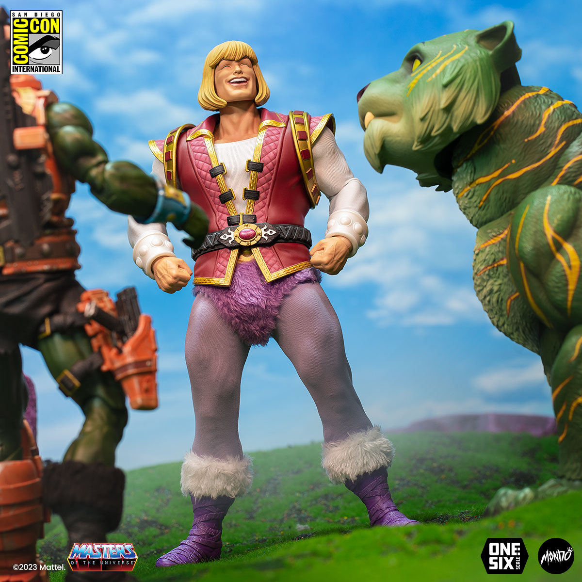 Masters of the Universe Prince Adam 1/6 Scale Action Figure SDCC Exclusive Collectible - Perfect for Display, Gifts, and Comic-Con Fans