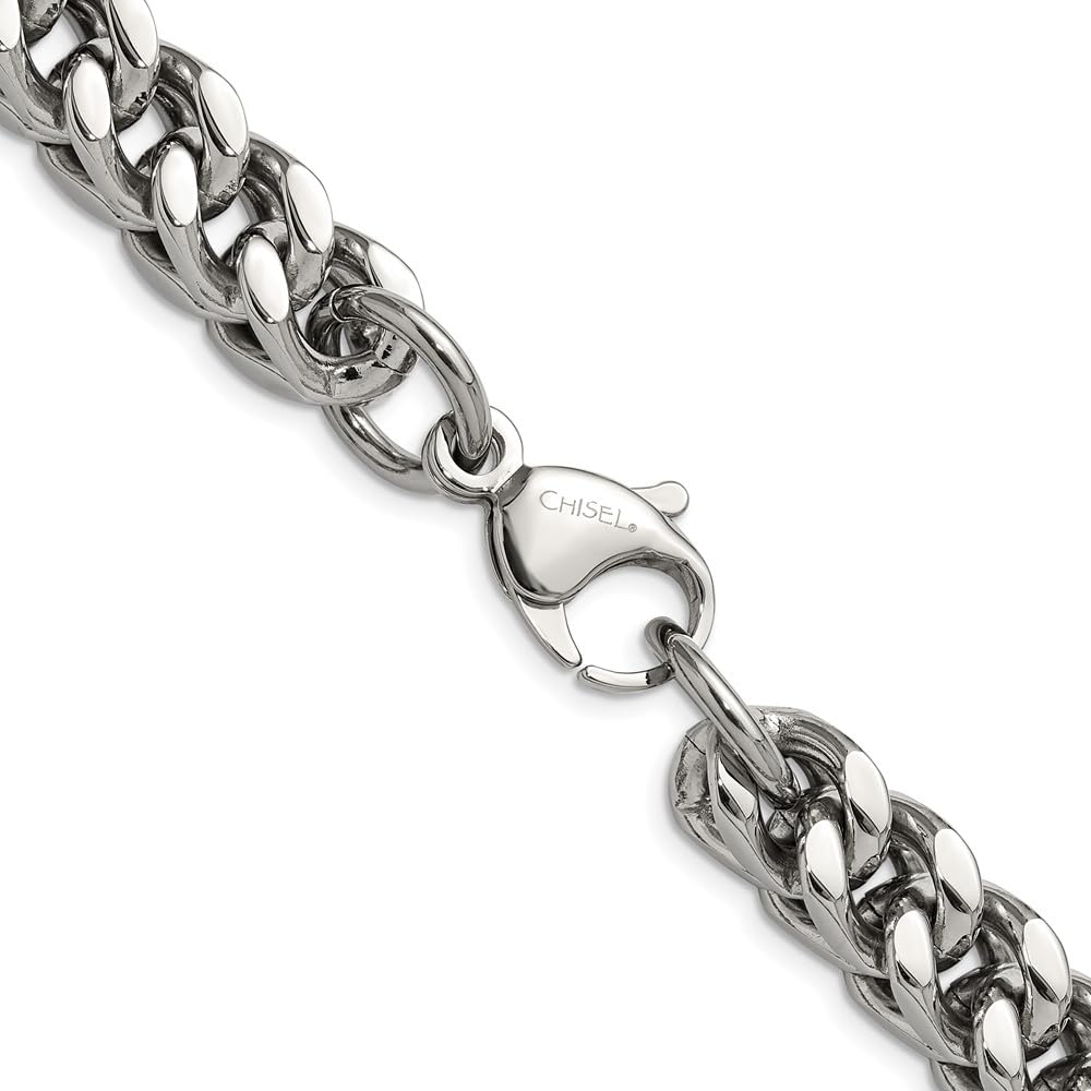 24 Inch Stainless Steel Chisel Pendant Necklace for Men - Heavy Wheat Design, Durable & Hypoallergenic - Perfect for Casual Wear, Gifts & Everyday Fashion