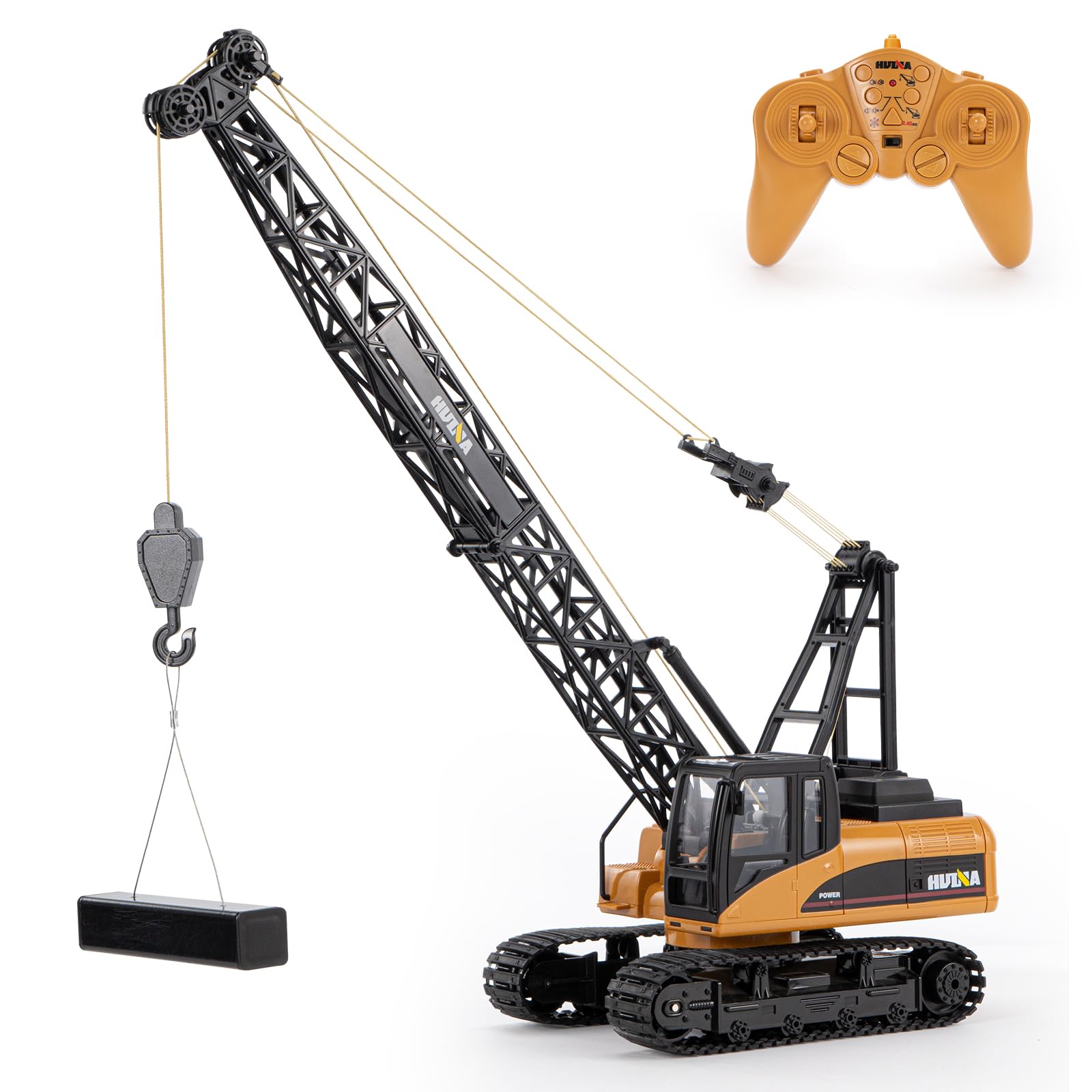 **15CH Remote Control Crane Toy for Kids & Adults - 1:14 Scale RC Construction Truck with Heavy Duty Metal Hook - Birthday Gift for Boys 8-12 - Perfect for Construction Play, STEM Learning & Outdoor Fun**
