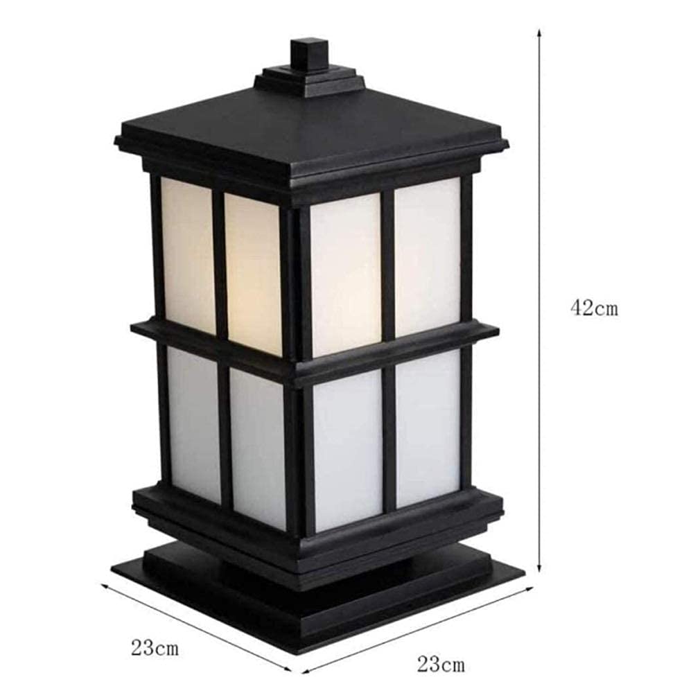 Japanese Style Traditional Outdoor Post Light - IP55 Waterproof Aluminum Column Lamp for Gate, Garage, Porch, Pathway, Patio & Yard - E27 Exterior Pillar Lantern - Perfect for Villa, Garden & Landscape Lighting Decorations