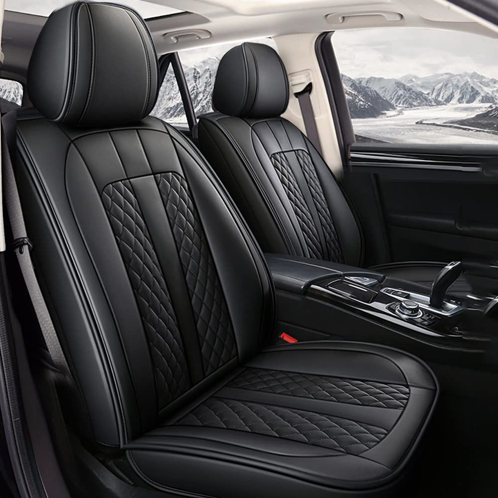 Premium Genuine Leather Car Seat Covers for Range Rover Evoque - Sport Edition | Waterproof, Scratch-Resistant & Non-Slip Design | Airbag Compatible Full Set (Black) | Perfect for Daily Commuting, Road Trips & Luxury Vehicle Protection