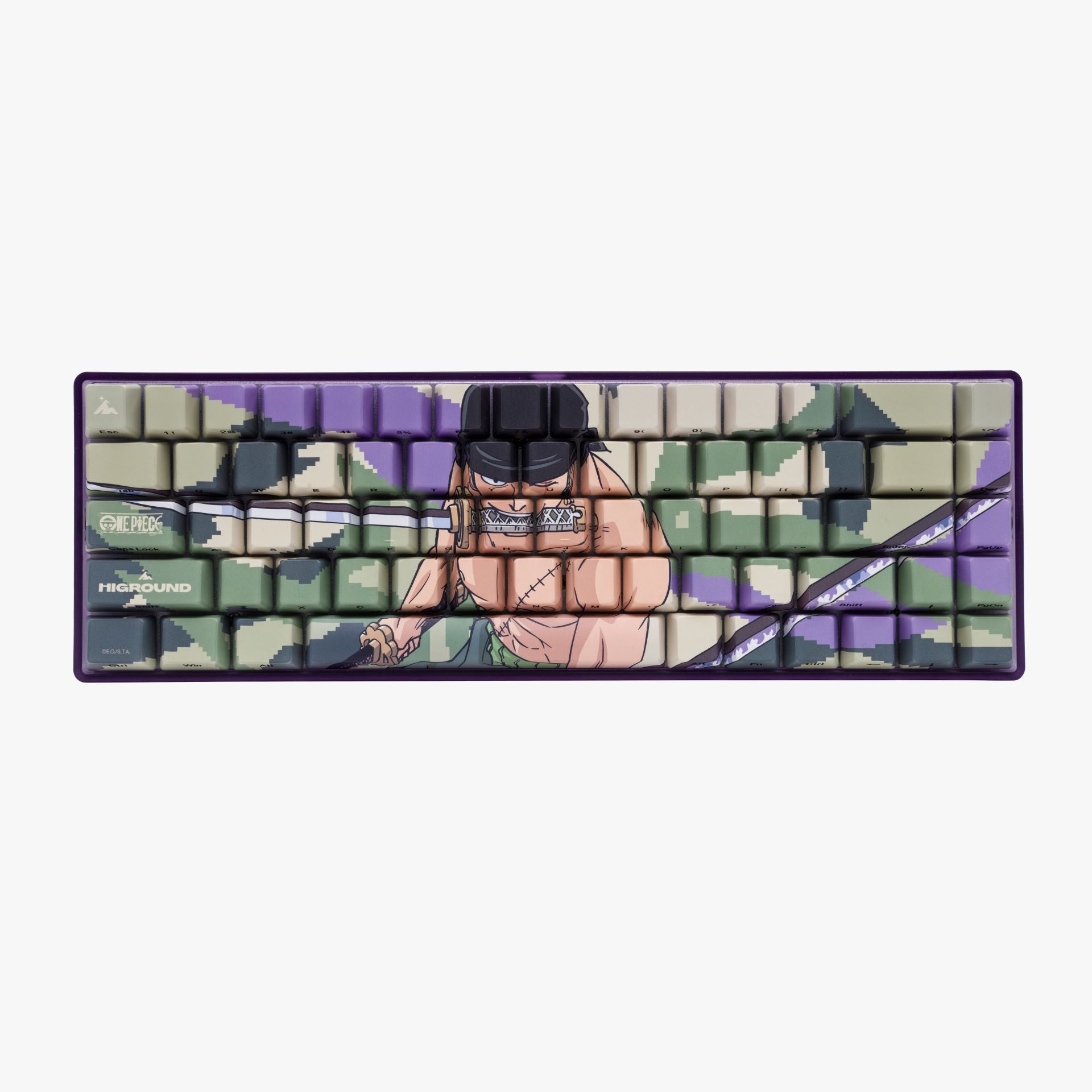 One Piece x HG Basecamp 65HE Mechanical Keyboard - Zoro Edition | Anime Gaming Keyboard for PC & Mac | Perfect for Gaming, Typing & Anime Fans