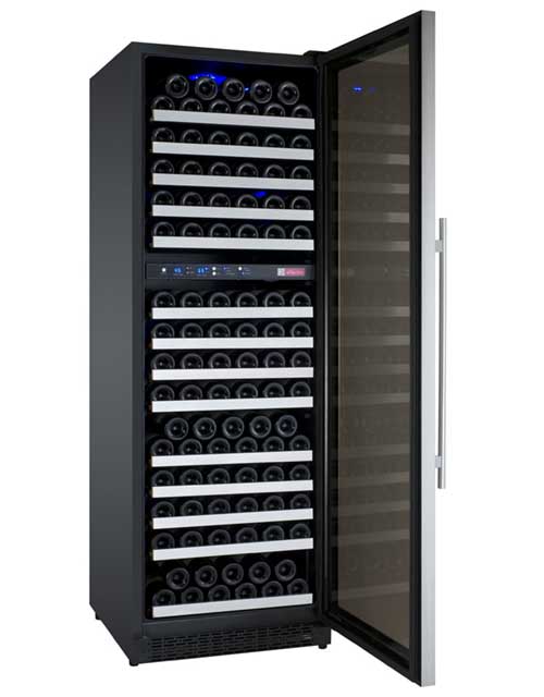 Flexcount 2 Zone 172 Bottle Dual Temperature Wine Cooler Refrigerator - Perfect for Home Bars, Restaurants, and Wine Cellars