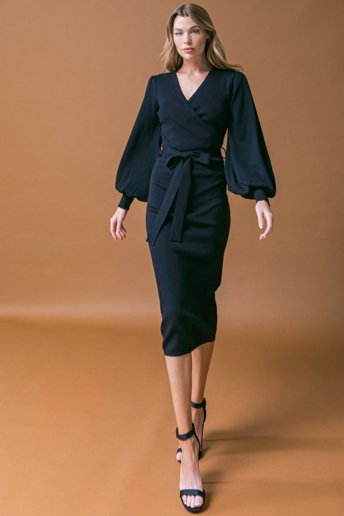 MATILDA SWEATER MIDI DRESS - Women's Knitted Long Sleeve Turtleneck Dress for Fall & Winter - Perfect for Office, Date Night and Holiday Parties