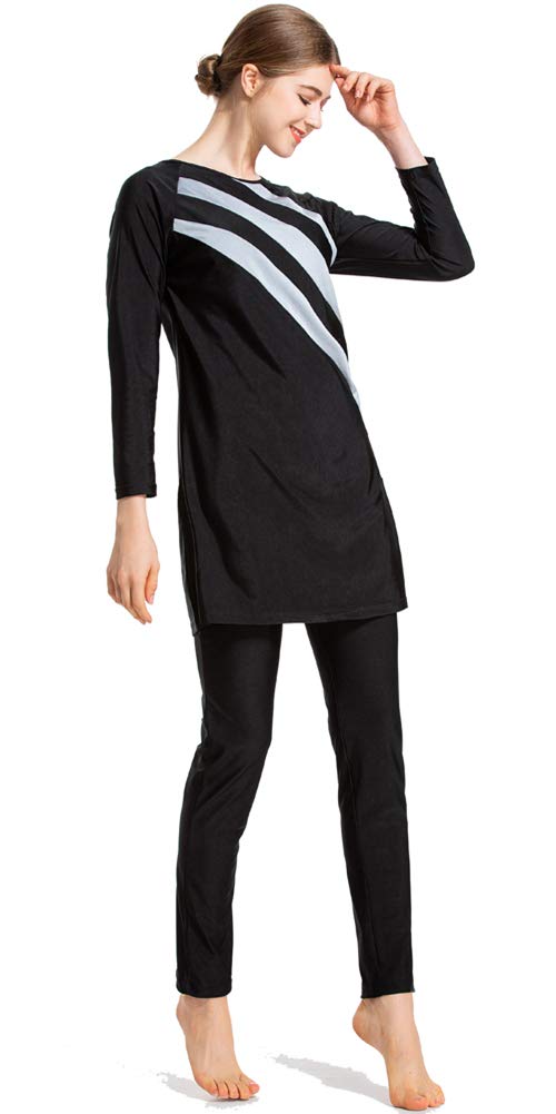 ShuoBeiter Modest Full Cover Burkini Swimwear for Women - Long Sleeve Muslim Swimwear with Hijab, Plus Size Islamic Swim Suit for Beach, Pool & Water Activities