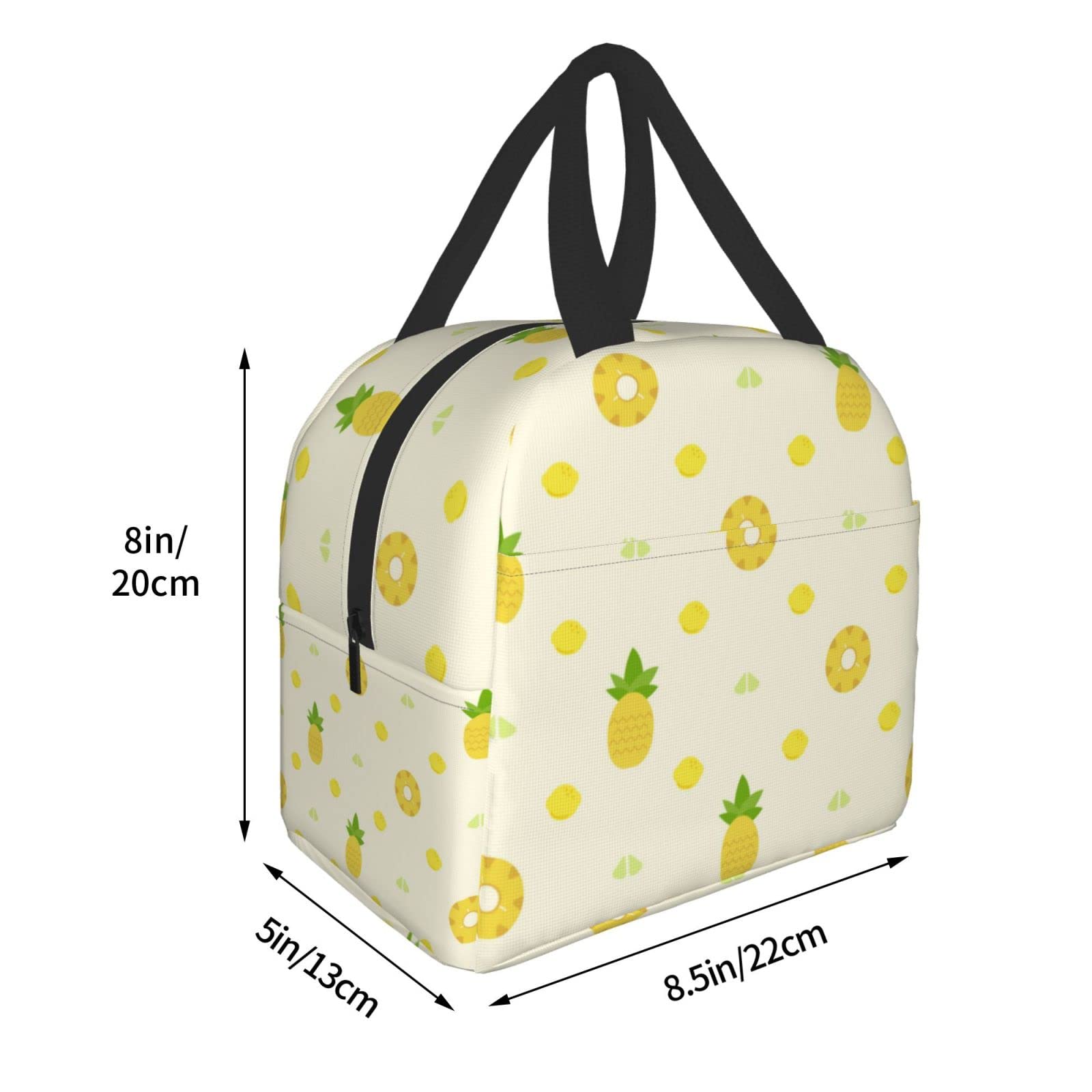 Insulated Pineapple Lunch Box for Women & Men - Reusable Thermal Lunch Bag for Office, Camping, Hiking, Picnic, Beach & Travel | Cute Bento Box for Work, School & Outdoor Activities