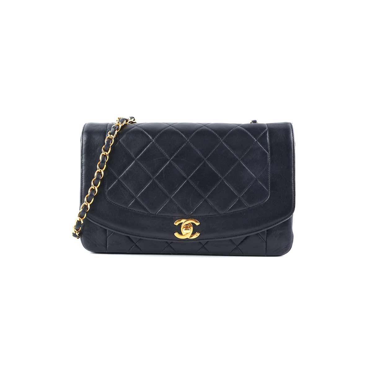 Chanel Medium Diana Black Leather Shoulder Bag - Luxury Designer Handbag for Women | Perfect for Work, Travel & Evening Events