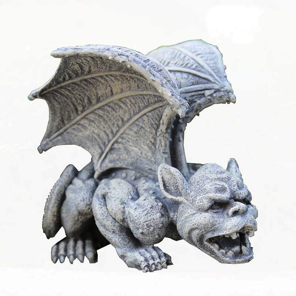 LIUSHI Resin Gargoyle Dragon Statue - Outdoor Garden Sculpture Decor, Artificial Stone Gothic Home & Yard Ornament - Perfect for Gothic Gardens, Halloween Decor & Fantasy Themed Landscaping