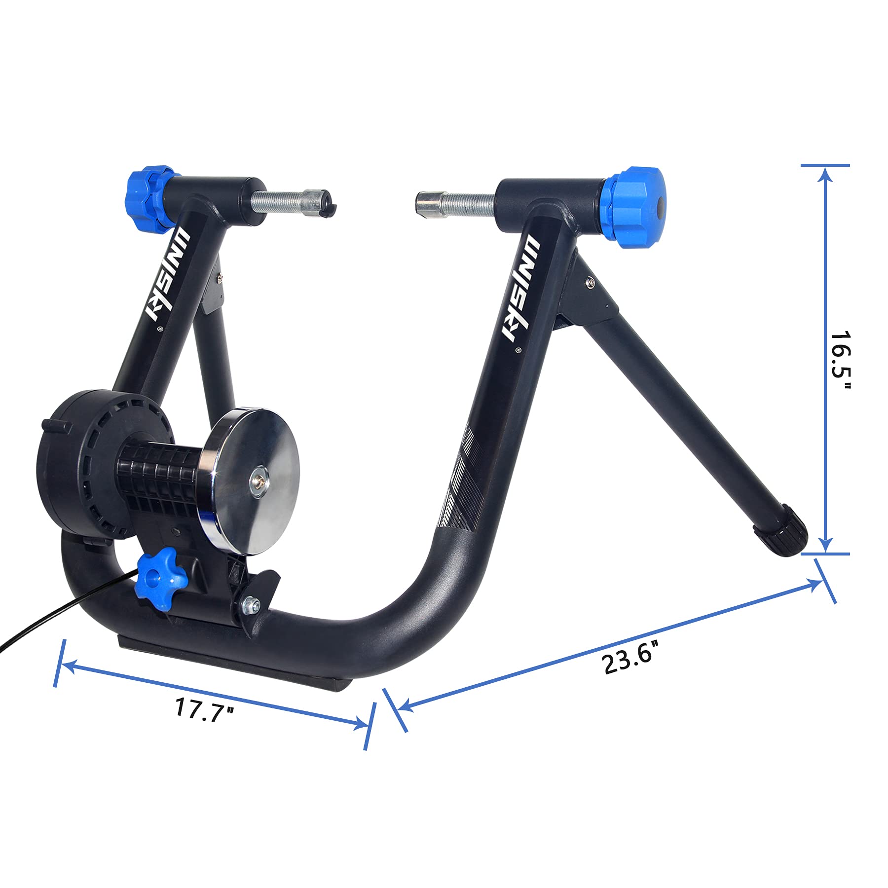 Unisky Indoor Bike Trainer Stand - Magnetic Resistance Exercise Bicycle Stand with Noise Reduction for 26-28 Inch & 700C Wheels - Perfect for Home Workouts, Cycling Training, and All-Weather Fitness
