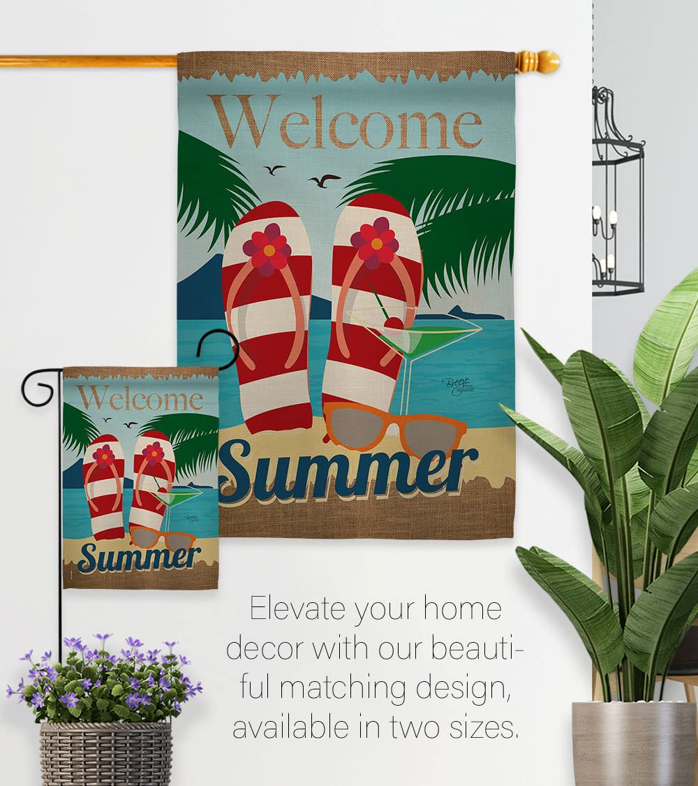 Breeze Decor Summer Fun Vertical Garden Flag - 13x18.5in for Outdoor Decor