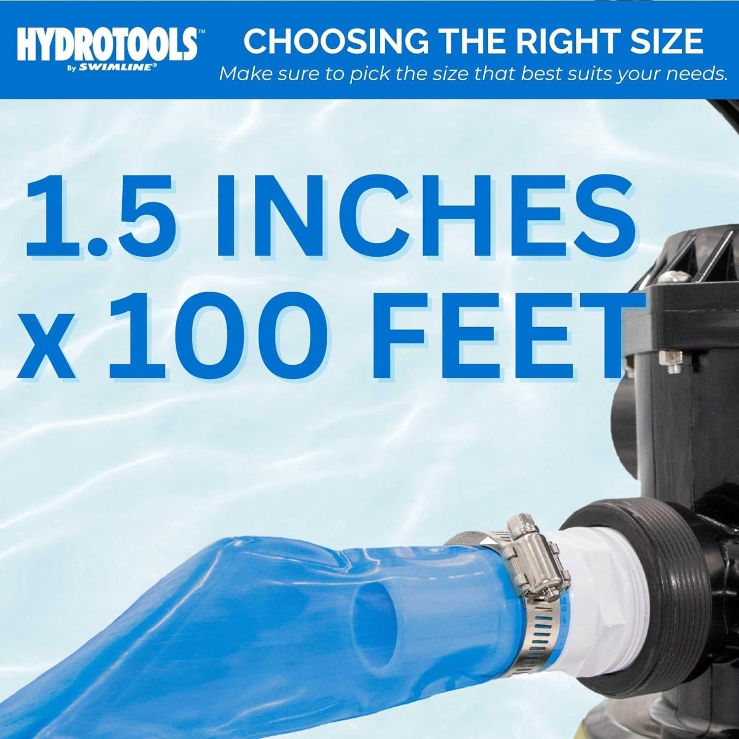 1.5 Inch x 100 Feet Heavy Duty Kink-Free PVC Backwash Hose for Pool, Spa, and Hot Tub Maintenance - Durable Flexible Water Hose for Filter Cleaning and Drainage