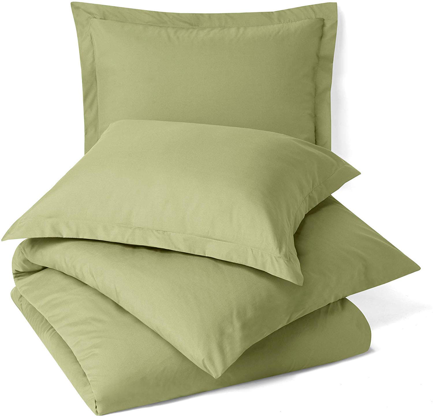 Organic Cotton 2-Piece Comforted Bedding Set - 300 GSM, 500 Thread Count - 1 Duvet Cover & 1 Comforter (Olive, Short Queen) | Ultra Soft & Breathable for All-Season Comfort - Perfect for Master Bedroom, Guest Room, or Vacation Home