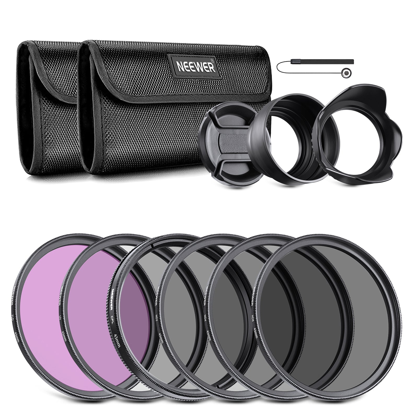NEEWER Professional Lens Filter Kit for Nikon DSLR & Mirrorless Cameras - UV, CPL, FLD, ND4 Filters for Photography & Videography - Perfect for Landscapes, Portraits, and Outdoor Shooting