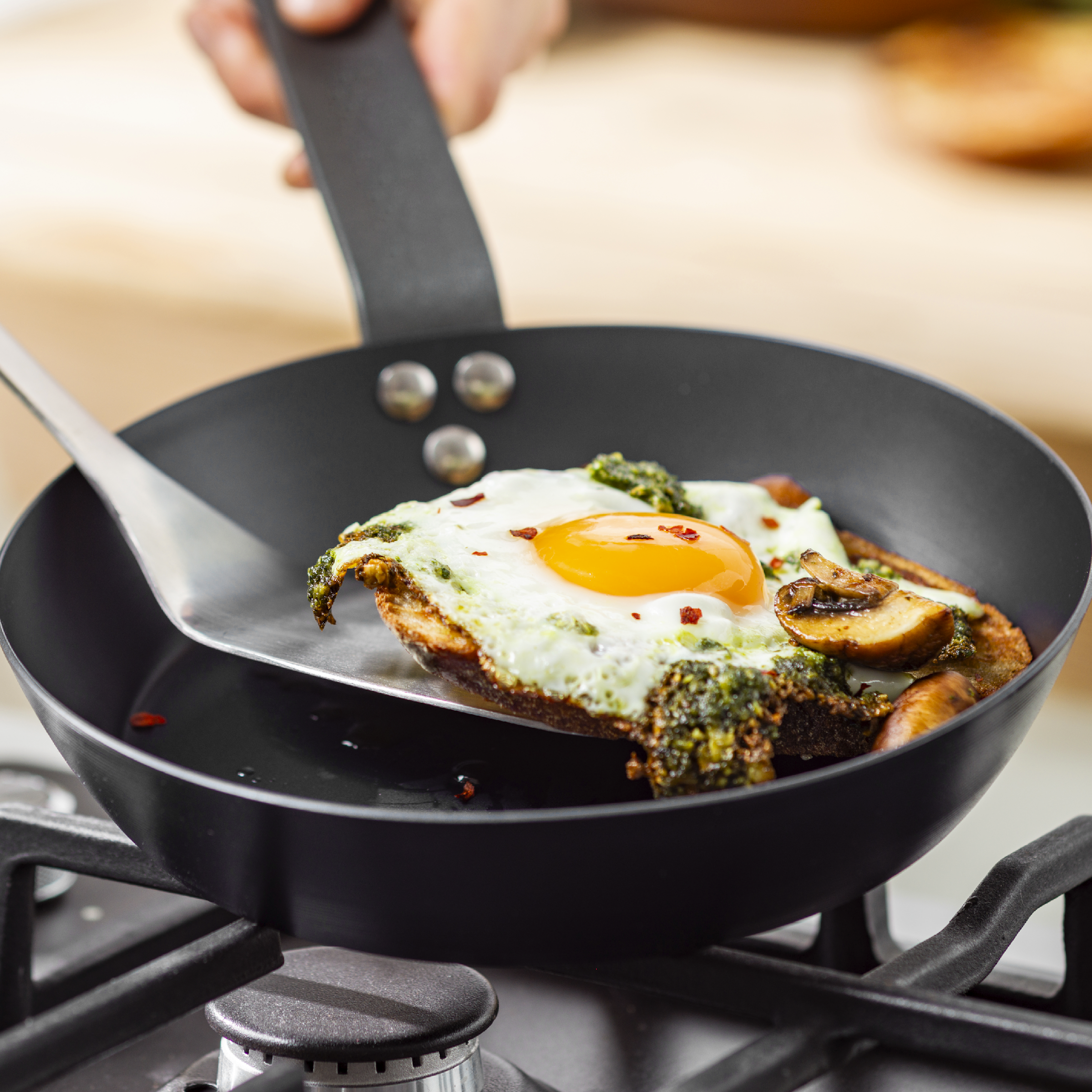 Bobby Flay by GreenPan 8, 10 & 12-Inch Carbon Steel Fry Pan Set - Nonstick, Durable Cookware for Professional Chefs & Home Cooking