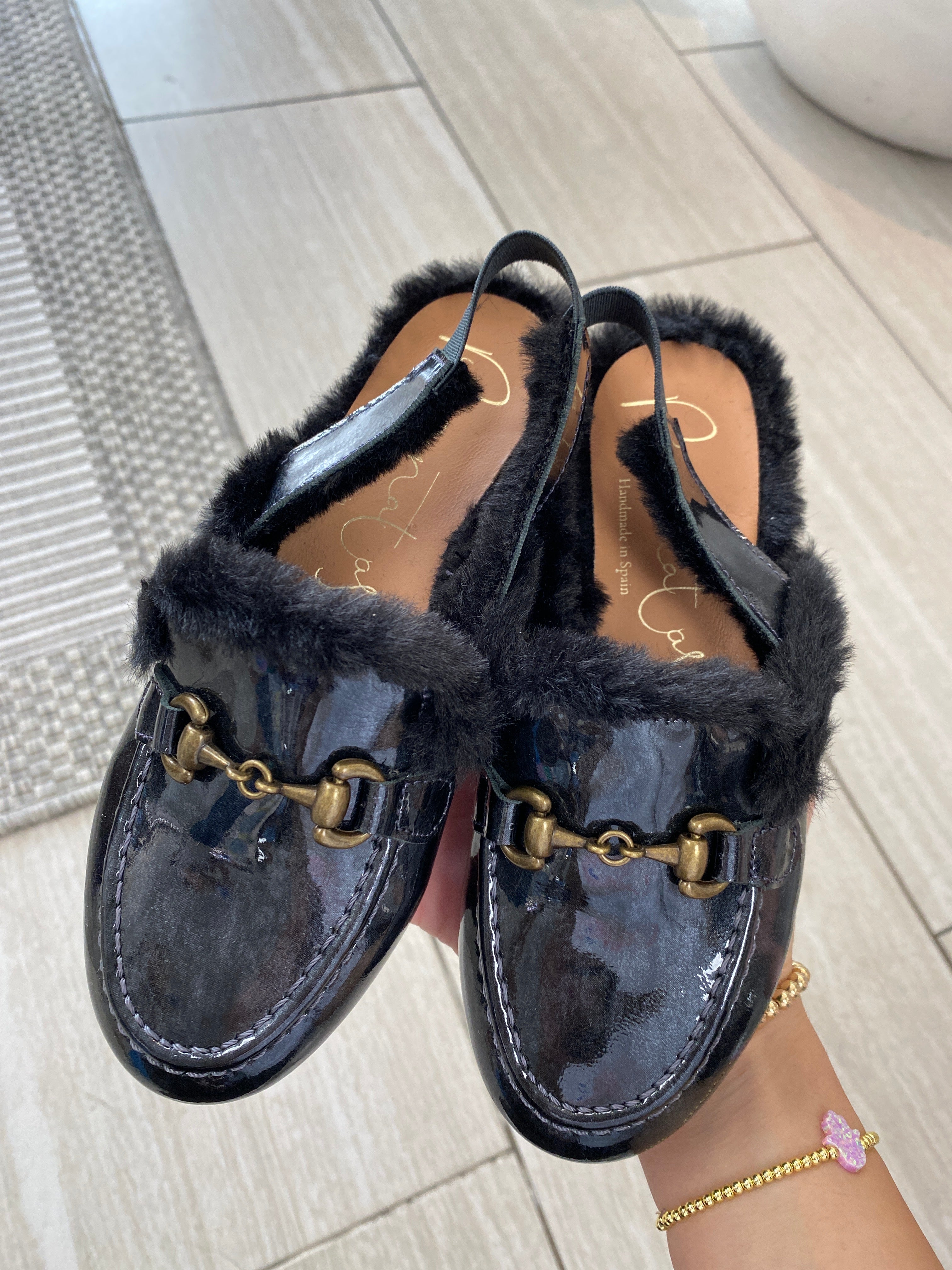 Stylish Gray Patent Leather Buckle Mule Slides - Comfortable Women's Casual Shoes for Home, Office & Daily Wear