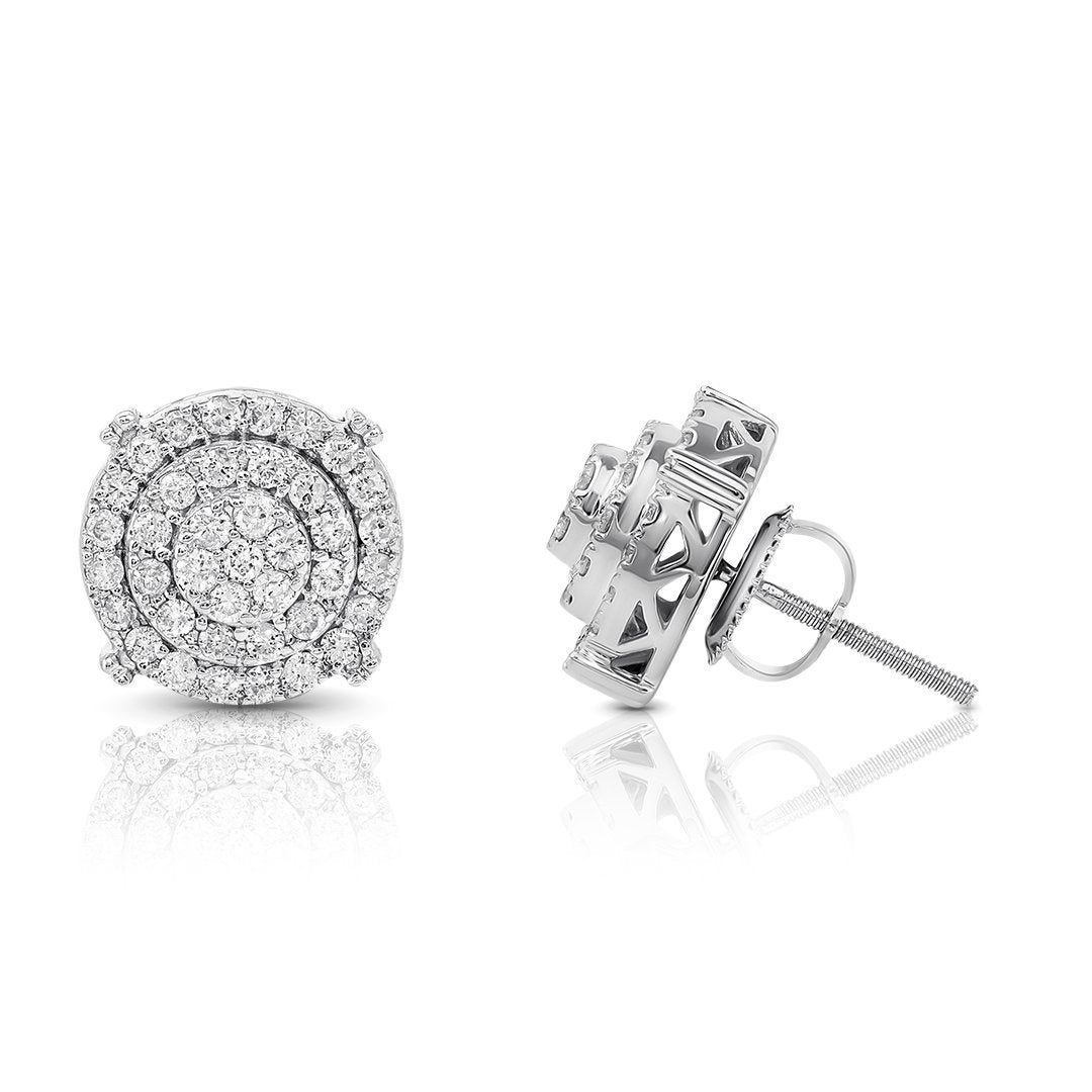 14K White Gold Diamond Stud Earrings 0.75 CTW - Classic Round Cut Diamond Earrings for Women, Perfect for Weddings, Anniversaries & Everyday Elegance