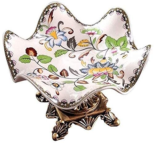 European Style Ceramic Fruit Bowl - Elegant Dried Fruit Tray for Home & Hotel Decor | Multi-Purpose Countertop Display for Fruits, Snacks, Vegetables & Cakes | Perfect for Dining Tables, Kitchen Countertops & Buffet Settings