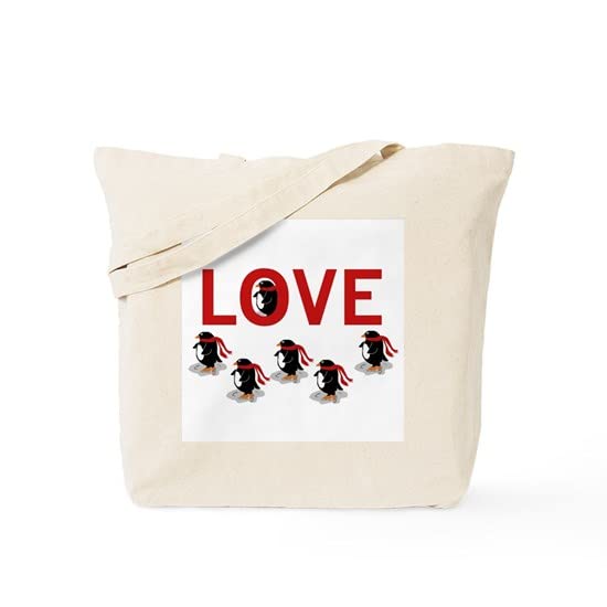 I Love Penguins Tote Bag - Natural Canvas Reusable Shopping Bag for Groceries, Beach & Everyday Use | Eco-Friendly & Durable