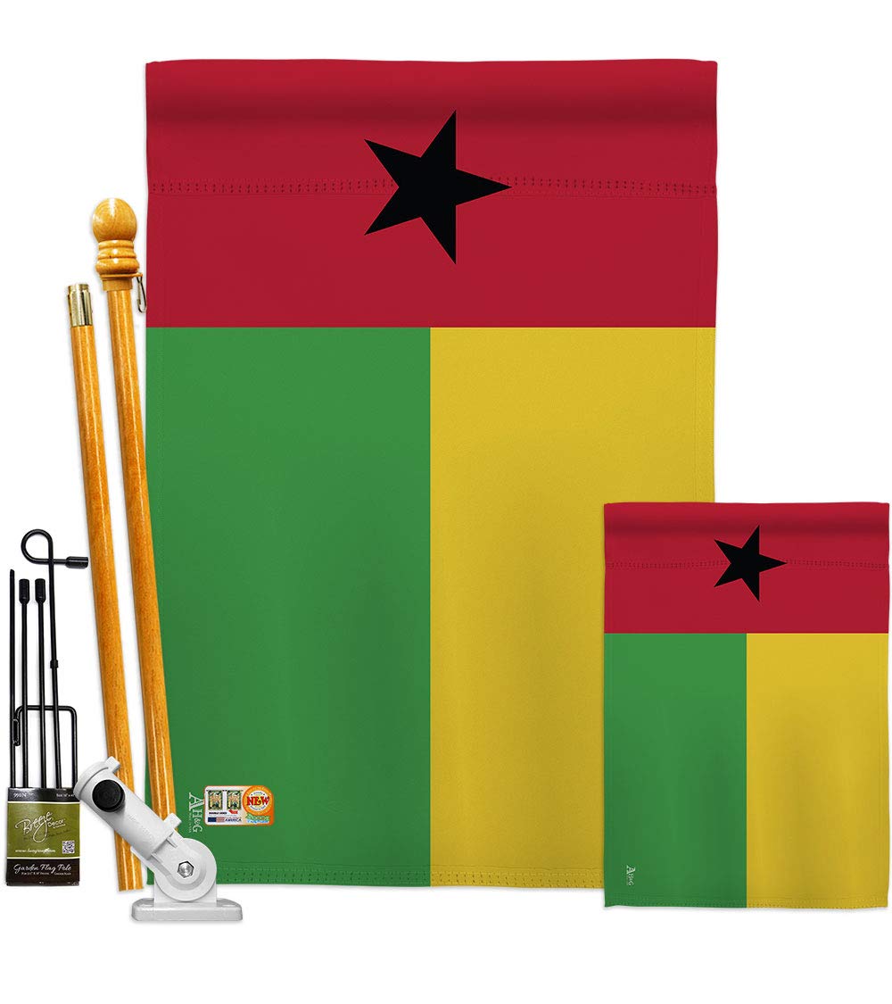 Guinea-Bissau Garden House Flags Kit - 28x40 Inch Decorative Yard Banner - International Country Regional Flags for Outdoor Decor - Made in USA - Perfect for National Pride, World Festivals & Cultural Events