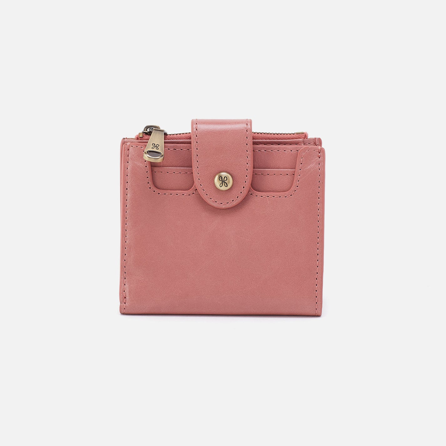 Premium Dunn Mini Wallet in Genuine Polished Leather - Rose Pink | Slim RFID Blocking Card Holder for Women | Perfect for Everyday Use, Travel & Gift Giving