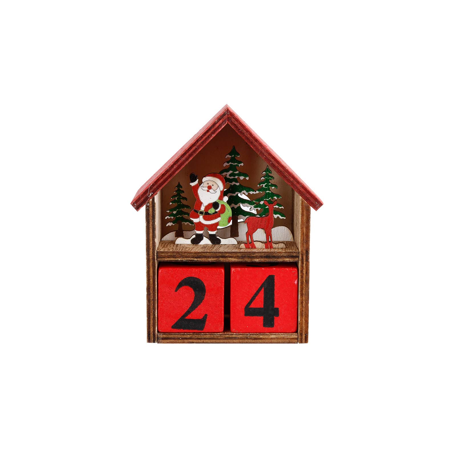 DFDGBD Luminous Christmas Wooden Calendar Decor - Red Holiday Home Decor for Wall, Nursery & Living Room | Festive Housewarming Gift & Baby Room Decoration