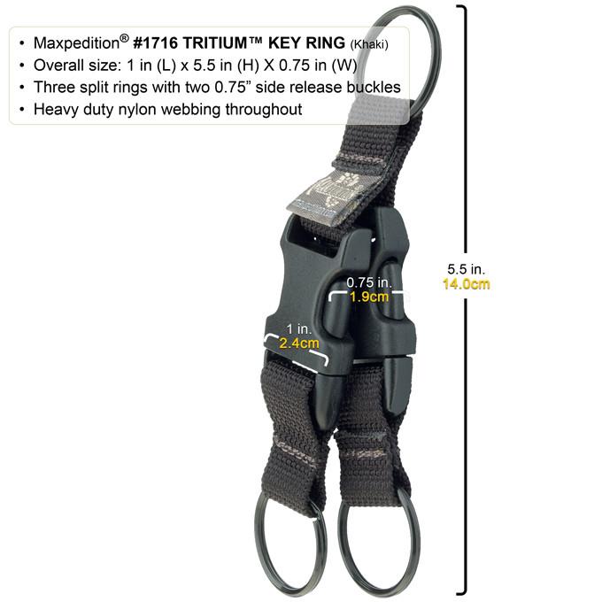 Tritium Self-Luminous Keychain - Glow in The Dark Key Ring for Night Visibility, Emergency & Outdoor Activities