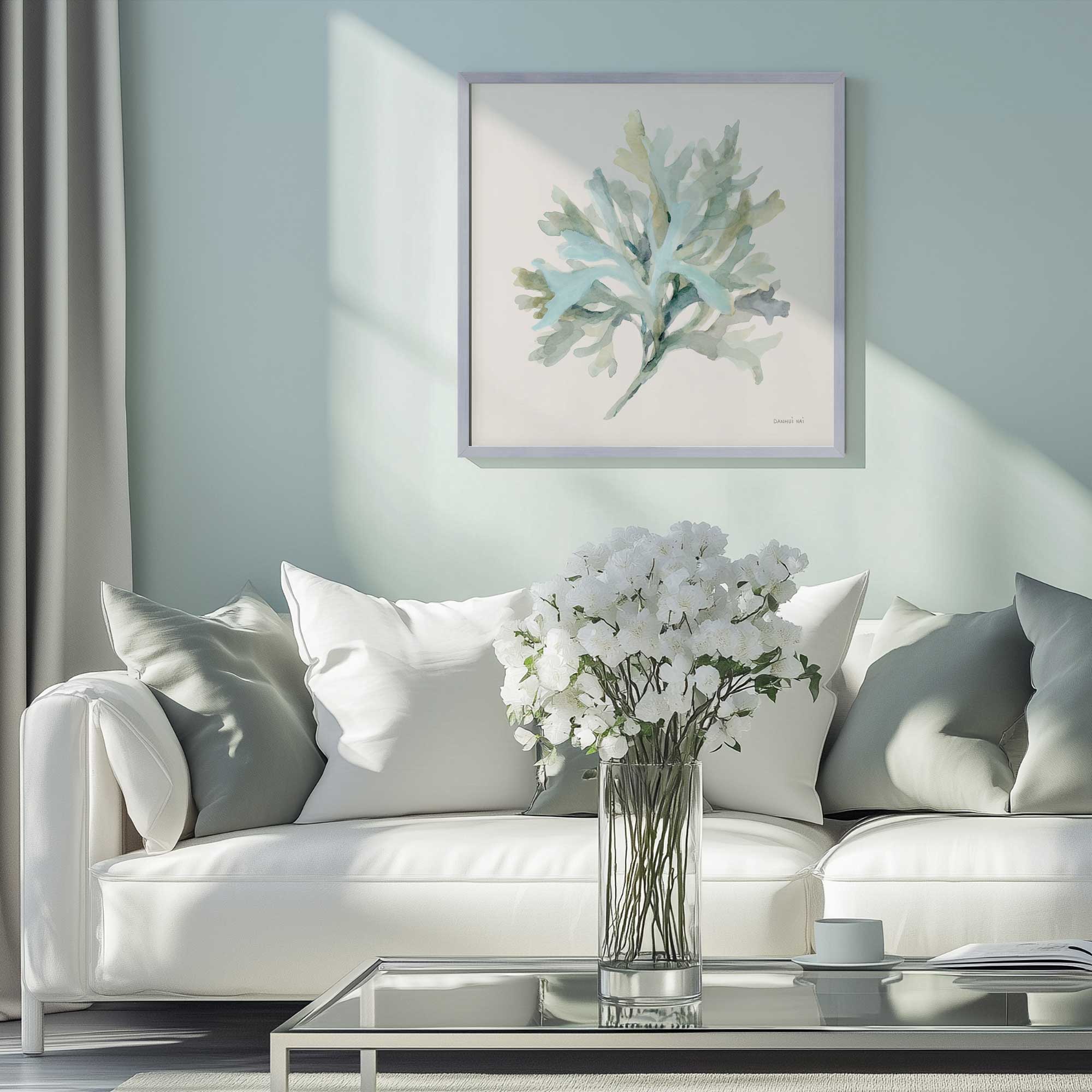 Coastal Sagebrush Whisper Print - Bohemian Home Decor Wall Art for Living Room, Bedroom & Office | Nature-Inspired Botanical Print for Modern & Rustic Interior Design
