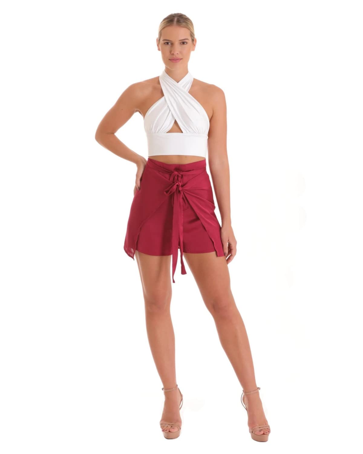 Baliawear Women's Wrap Shorts - Convertible Beach Shorts to Tank Top Bodysuit Jumpsuit | Summer Swimwear, Vacation Outfit & Yoga Shorts for Women