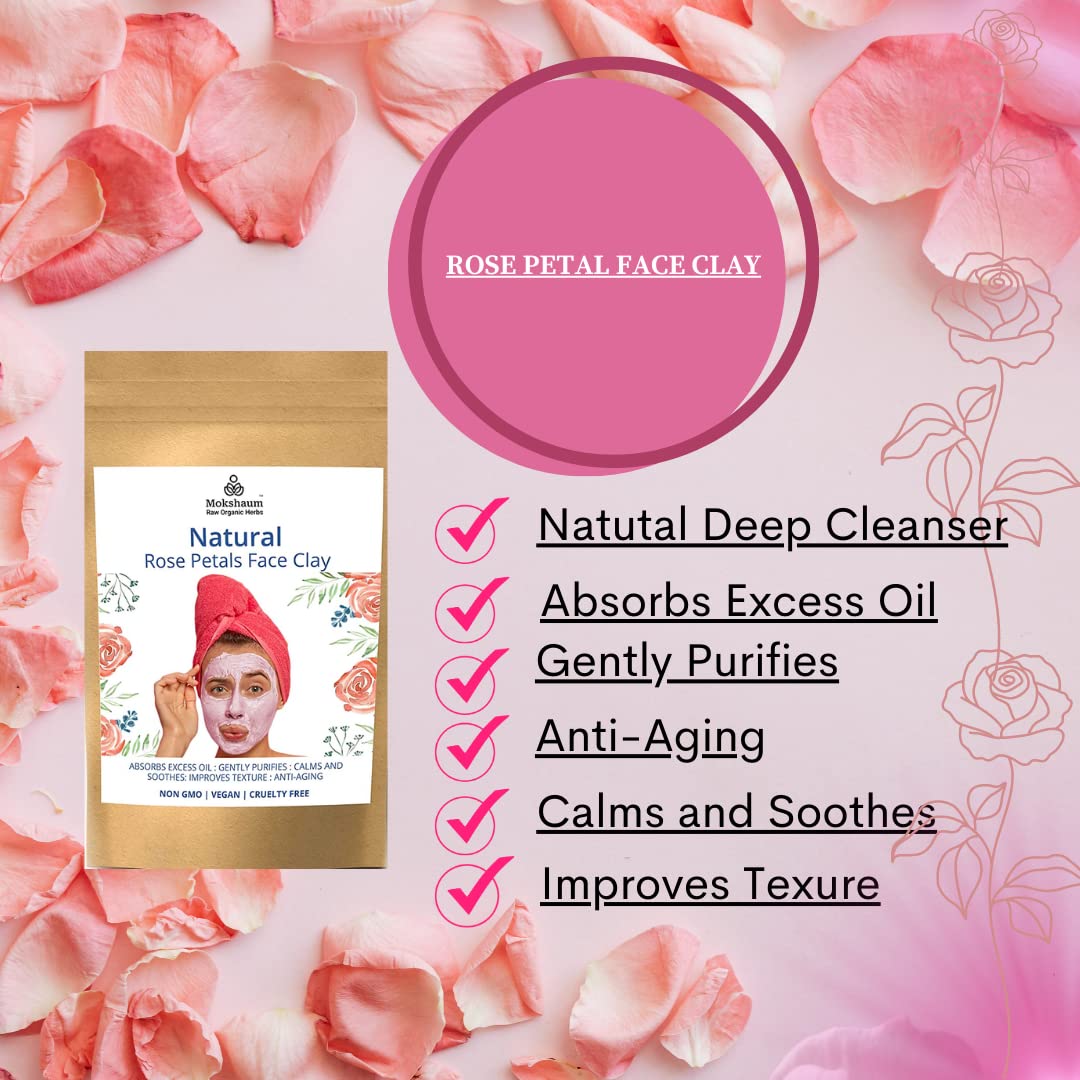 Premium Rose Petal Face Mask Powder - 200g for Radiant & Nourished Skin | All Skin Types | DIY Skincare & Spa Day at Home