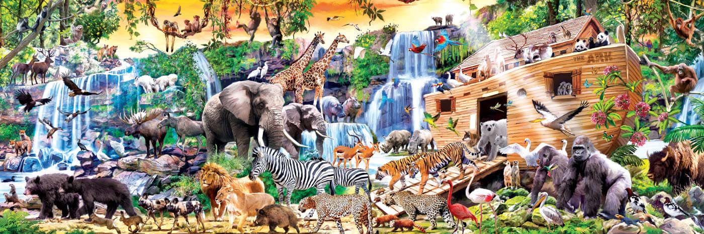 1000-Piece Noah's Ark Jigsaw Puzzle - 33 x 99 cm Masterpiece for Adults & Families - Perfect for Home Decor, Relaxation & Brain Teaser Activities