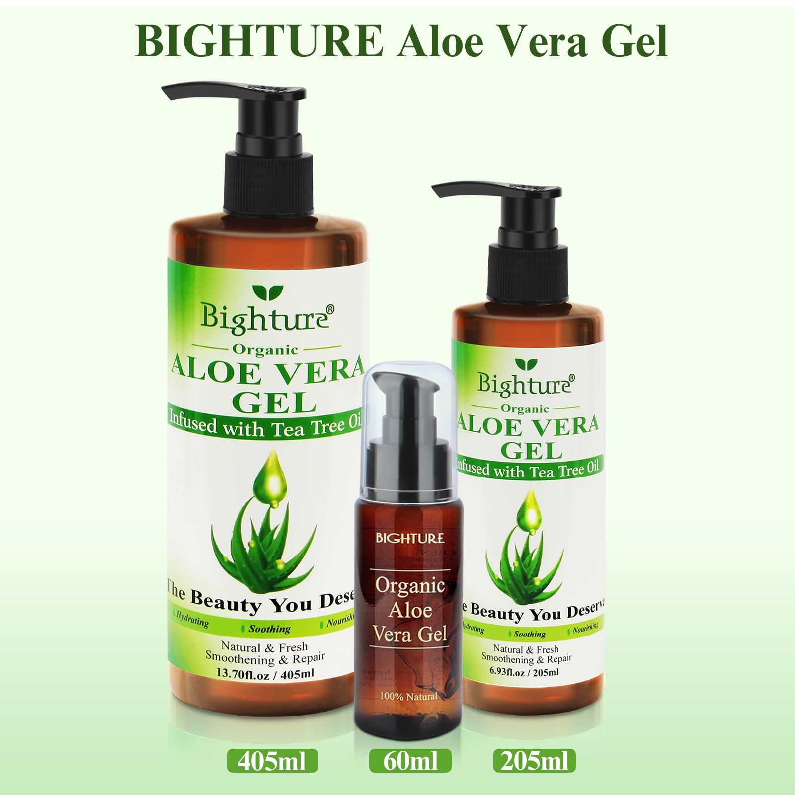 Organic Aloe Vera Gel with Tea Tree Oil for Face & Body Care | Freshly-Cut Aloe Gel for Skin, Scalp & Hair Hydration | Soothing Moisturizer for Sunburn Relief & After-Sun Care | 6.93 oz | Perfect for Sunburn Treatment, Daily Skincare & Hair Conditioning