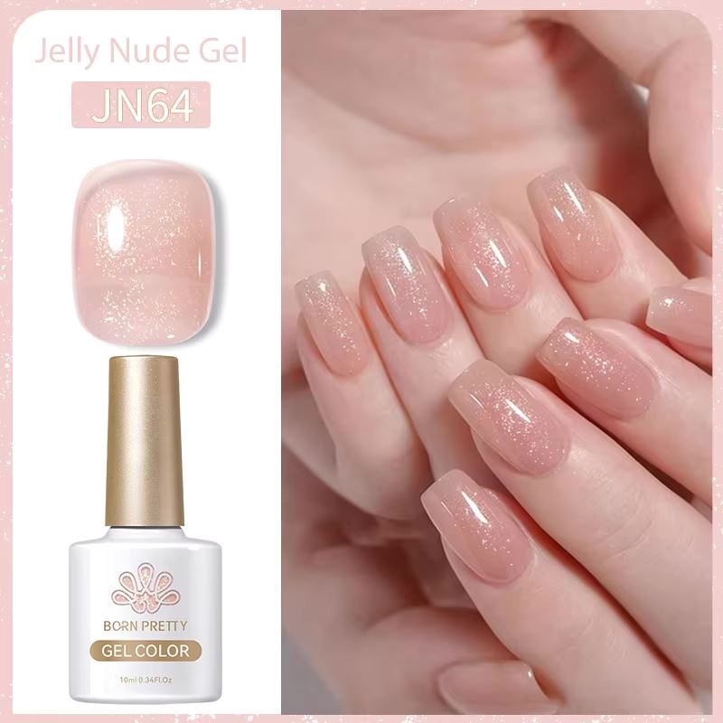 Born Pretty Jelly Nude Gel Polish - Long Lasting Soak Off UV LED Nail Polish for Salon & Home Manicure - Perfect for Weddings, Parties & Everyday Wear