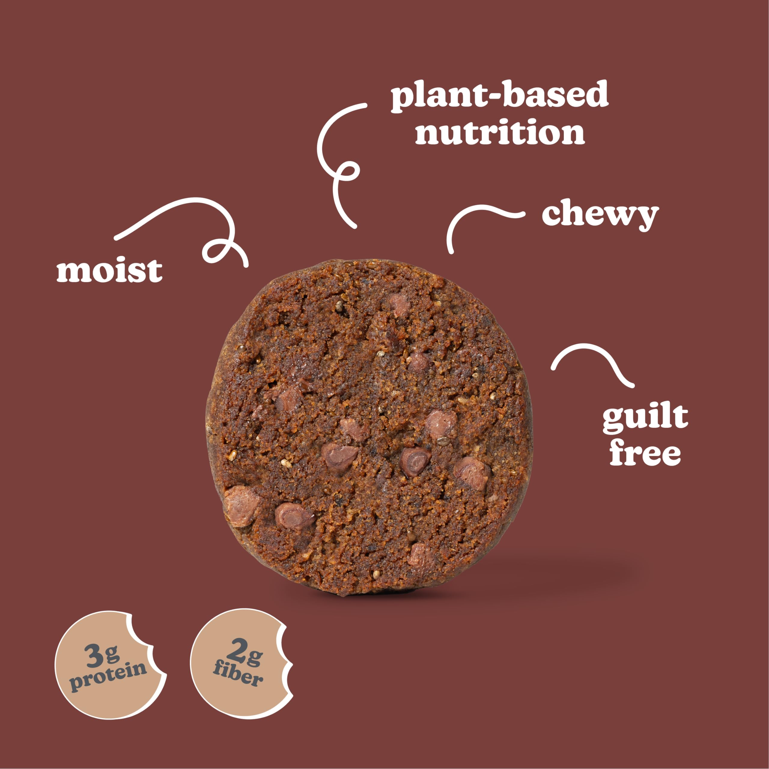 Love + Chew Mocha Chip Minis Bulk Box - 80 Count, 1 Ounce Each | Gluten Free, Vegan, Paleo & Non-GMO Soft Baked Cookies | High Protein Almond Snacks | Perfect for Office Snacks, School Lunches & On-the-Go Healthy Treats