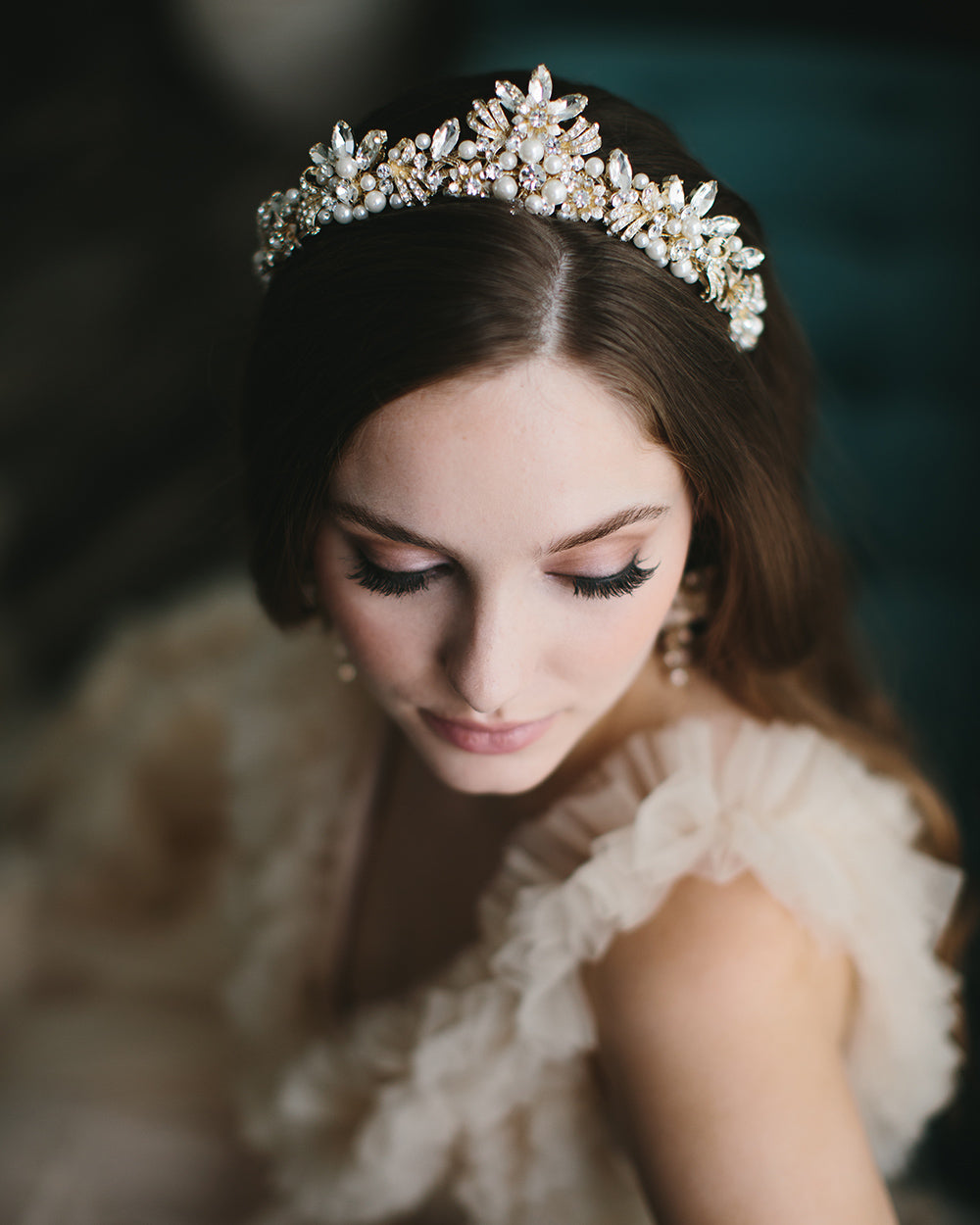 Ophelia Pearl Crown - Elegant Pearl Tiara for Weddings, Prom & Special Occasions | Vintage-Inspired Bridal Headpiece for Women