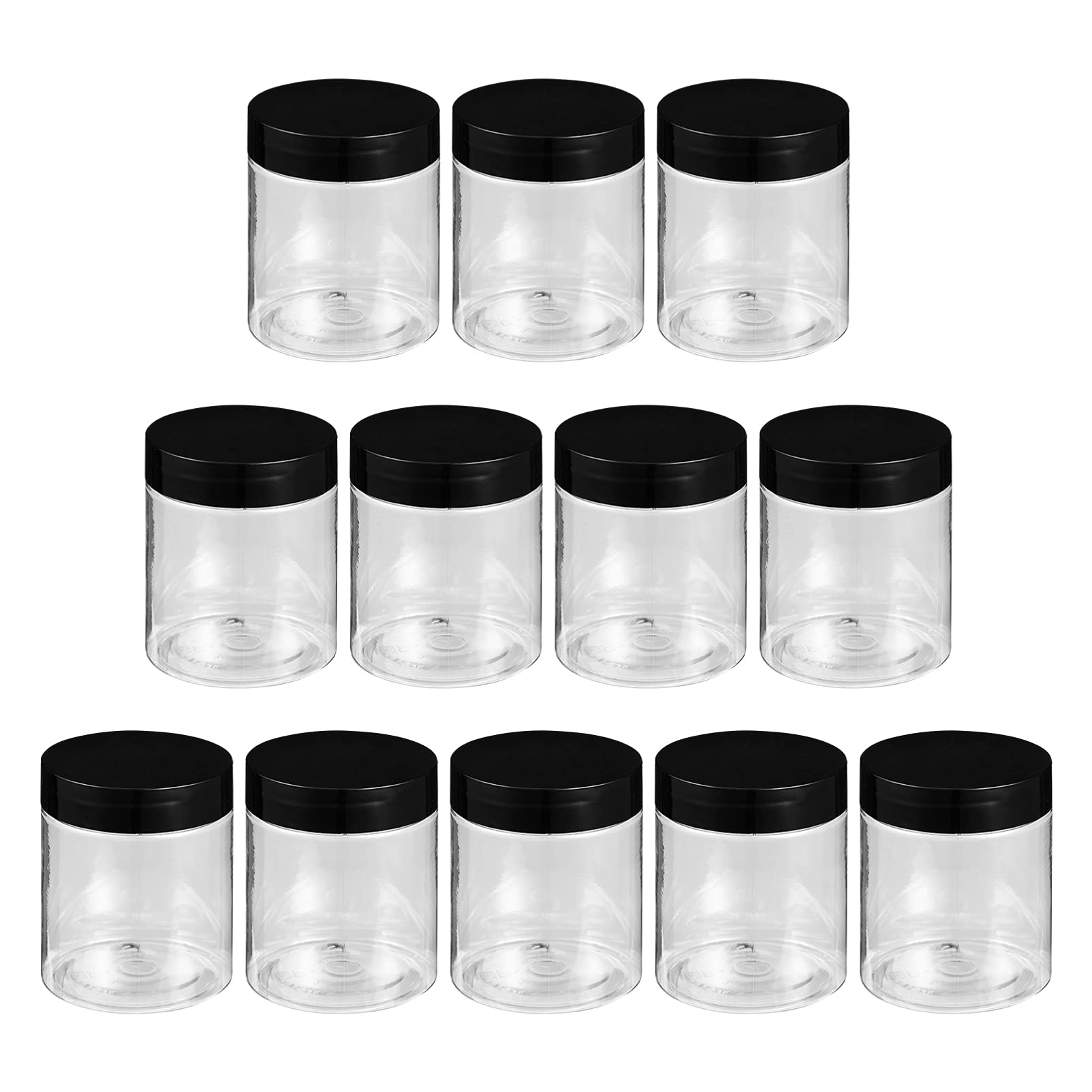 HEALLILY 12-Piece Plastic Cream Jars with Lids - 1oz Cosmetic Containers for Lotion, Face Mask, Makeup & Skincare Storage - Perfect for DIY Beauty Products, Salons, and Home Organization